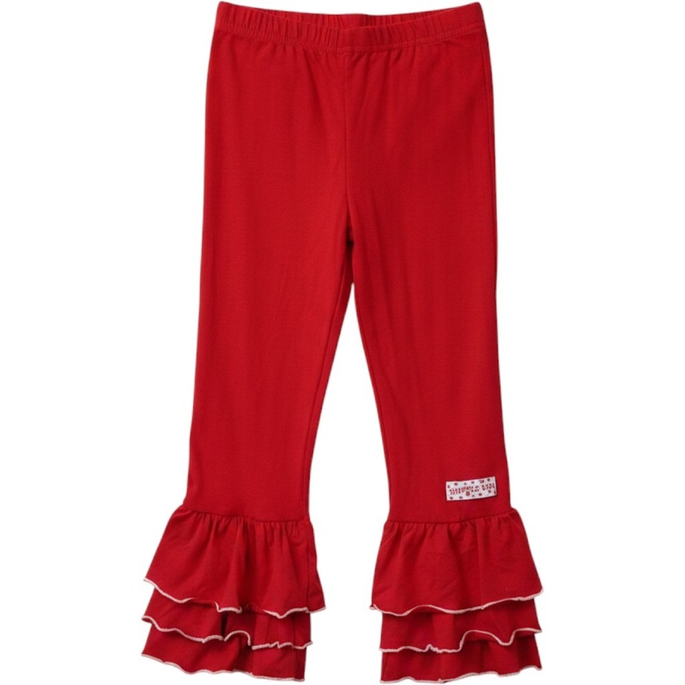 Ruffle Girl Girls Red Triple Tier‎ Ruffle Hem Leggings Pants Size 10 NEW